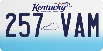 KY license plate 257VAM