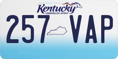 KY license plate 257VAP