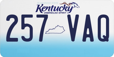 KY license plate 257VAQ