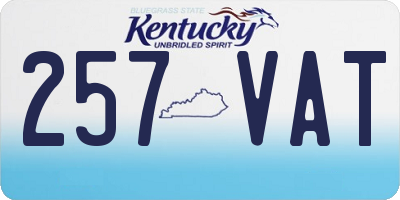 KY license plate 257VAT