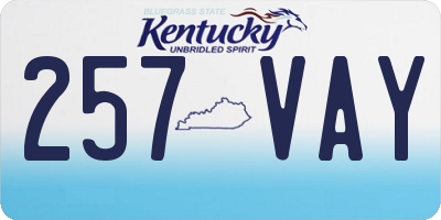 KY license plate 257VAY