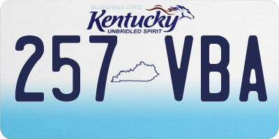 KY license plate 257VBA