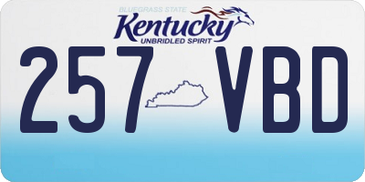 KY license plate 257VBD