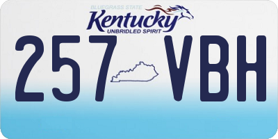 KY license plate 257VBH