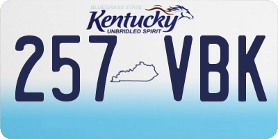 KY license plate 257VBK