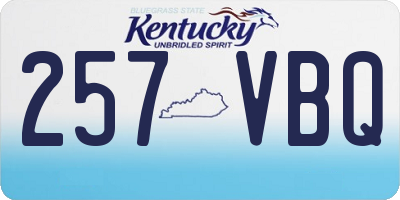 KY license plate 257VBQ