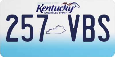 KY license plate 257VBS