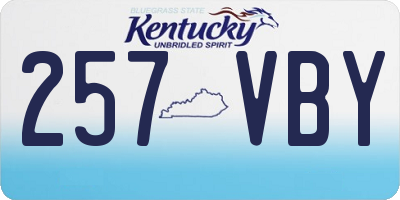 KY license plate 257VBY