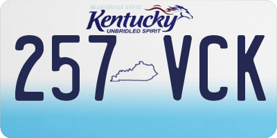 KY license plate 257VCK