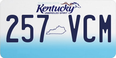 KY license plate 257VCM