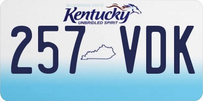 KY license plate 257VDK