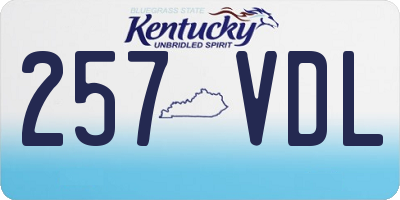 KY license plate 257VDL