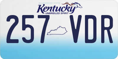 KY license plate 257VDR