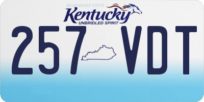 KY license plate 257VDT