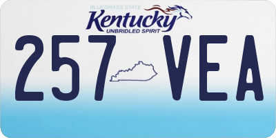KY license plate 257VEA