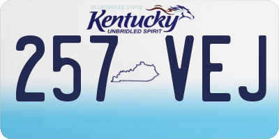 KY license plate 257VEJ