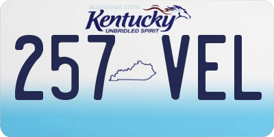 KY license plate 257VEL