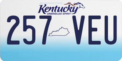 KY license plate 257VEU