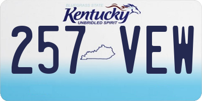 KY license plate 257VEW