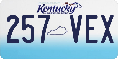 KY license plate 257VEX