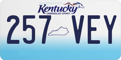 KY license plate 257VEY