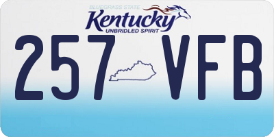 KY license plate 257VFB