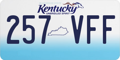 KY license plate 257VFF