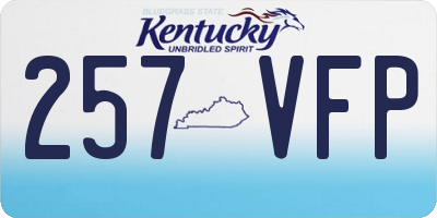 KY license plate 257VFP