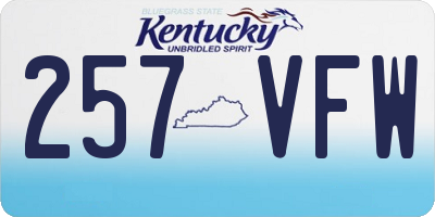 KY license plate 257VFW