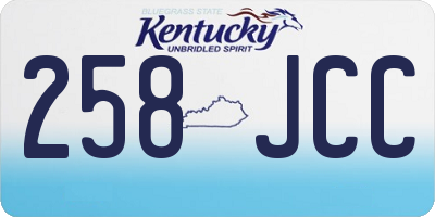 KY license plate 258JCC