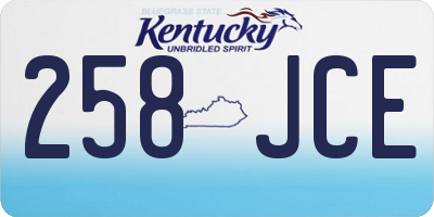KY license plate 258JCE