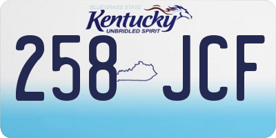 KY license plate 258JCF