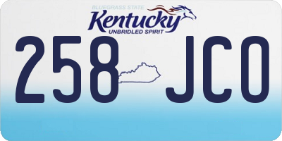 KY license plate 258JCO