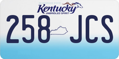 KY license plate 258JCS