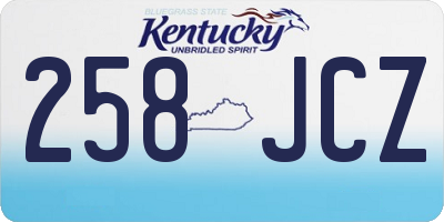 KY license plate 258JCZ