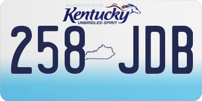 KY license plate 258JDB