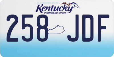 KY license plate 258JDF