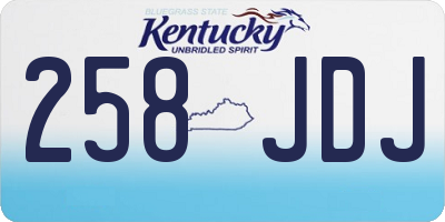 KY license plate 258JDJ