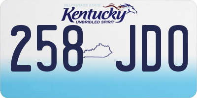 KY license plate 258JDO