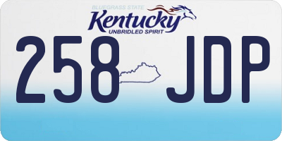 KY license plate 258JDP