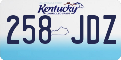 KY license plate 258JDZ
