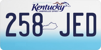KY license plate 258JED