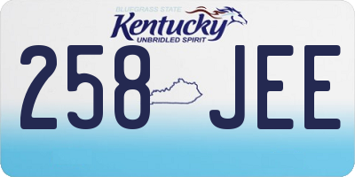 KY license plate 258JEE