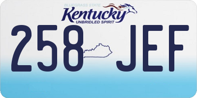 KY license plate 258JEF