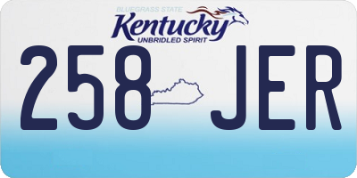 KY license plate 258JER