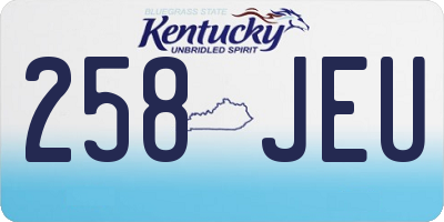 KY license plate 258JEU