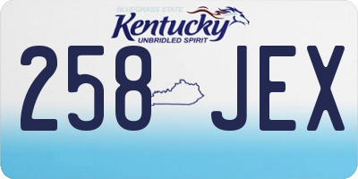KY license plate 258JEX