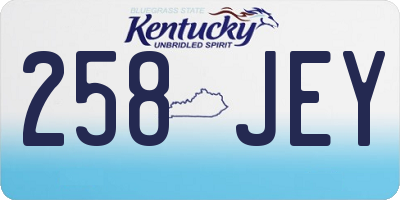 KY license plate 258JEY