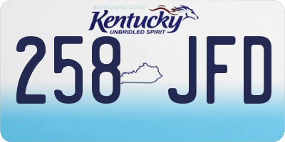 KY license plate 258JFD