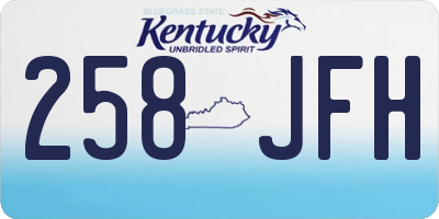 KY license plate 258JFH